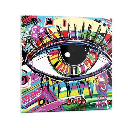 Impression sur verre - Image sur verre - Oeil coloré - âme colorée - 70x70 cm