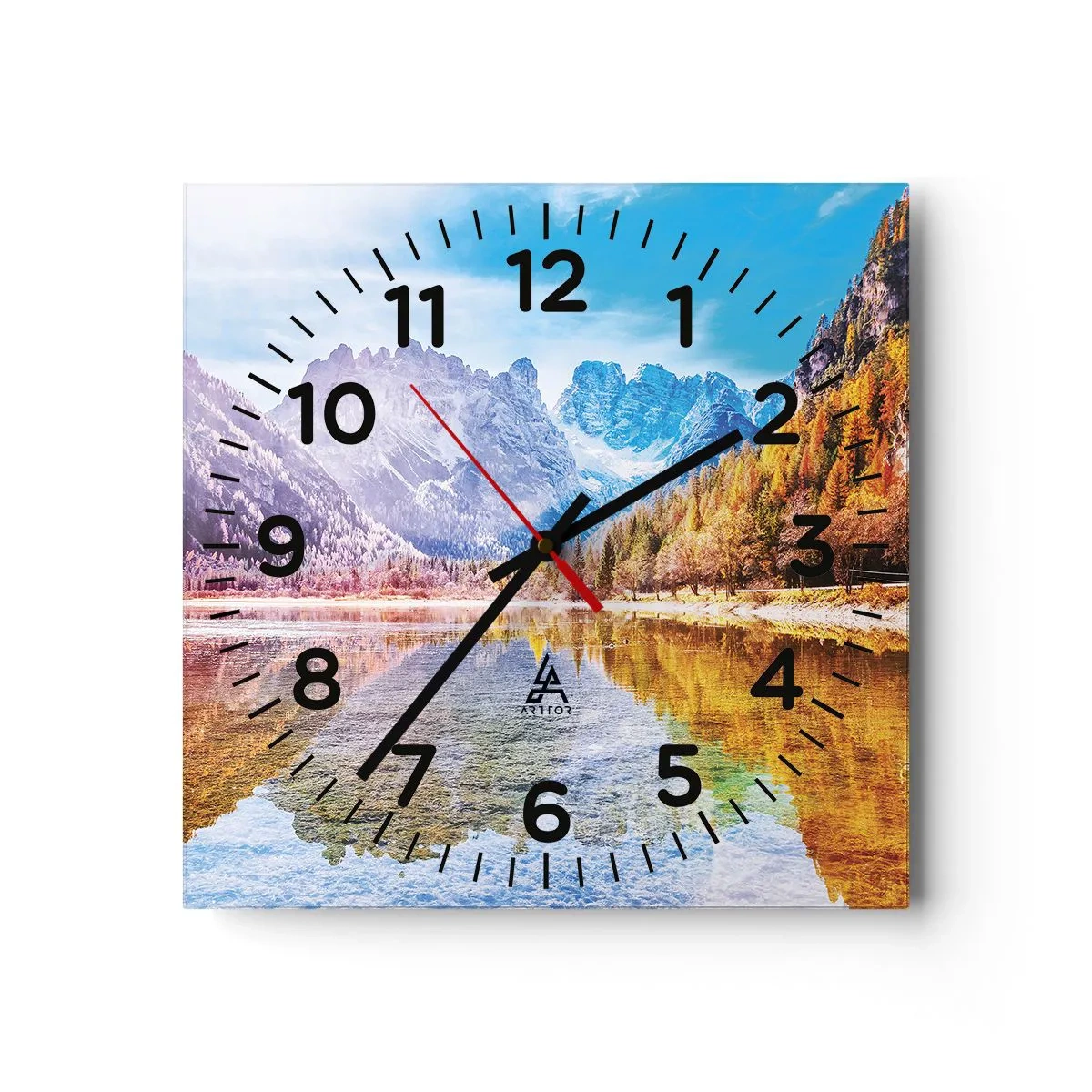 Horloge murale - Pendule murale - C'est déjà le printemps à la montagne - 40x40 cm