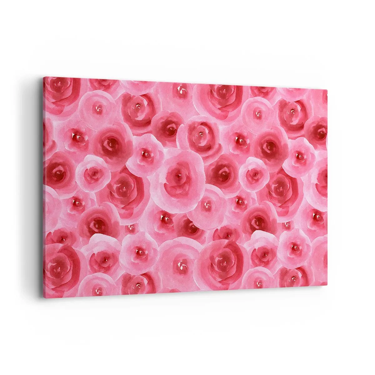 Impression sur toile - Image sur toile - Roses délicates dans des tons pastel de rose - 120x80cm - Roses en-haut et en-bas - Décoration murale moderne pour le salon et la chambre ARTTOR