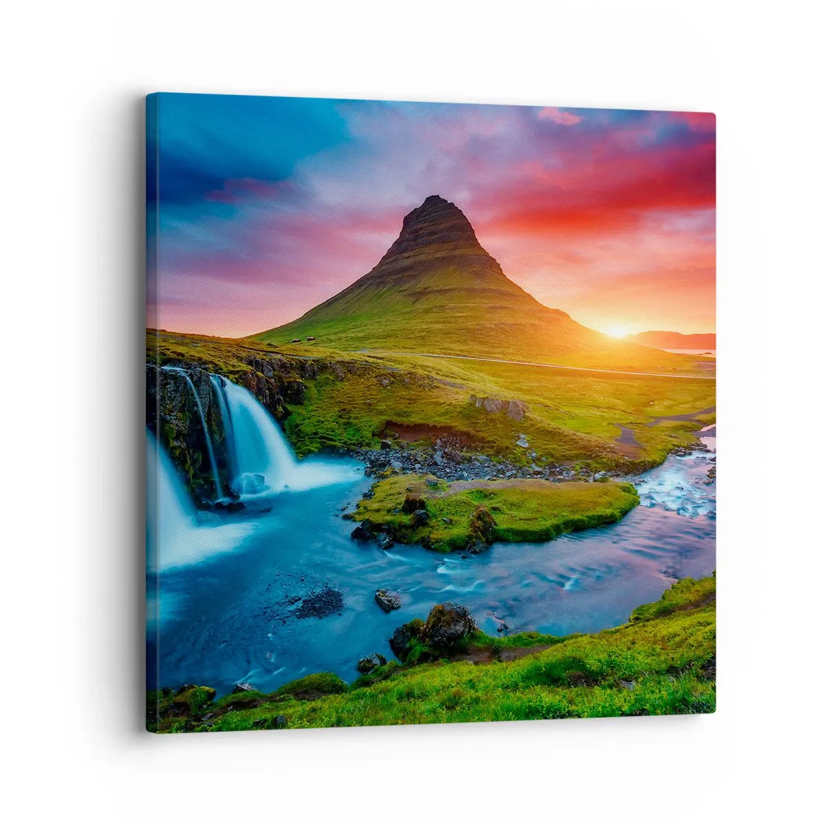 Impression sur toile - Image sur toile - Islande - feu et eau - 30x30 cm