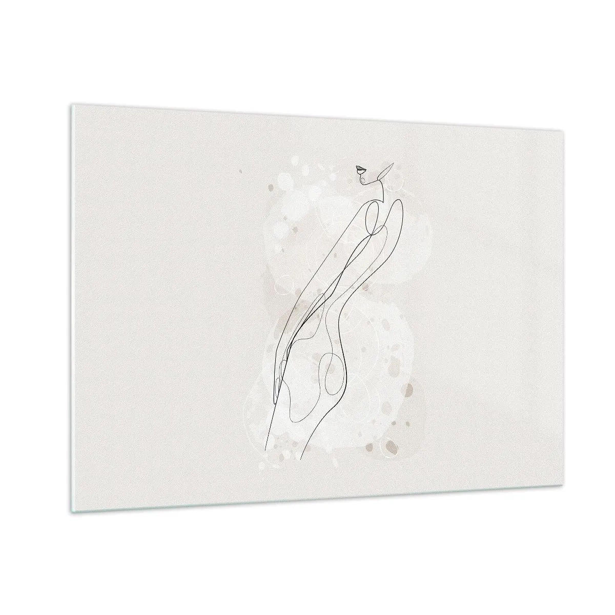 Impression sur verre - Image sur verre - Silhouette profilée d'une femme dans des tons beiges - 100x70cm - Trompe l'oeil - Décoration murale moderne pour le salon et la chambre ARTTOR