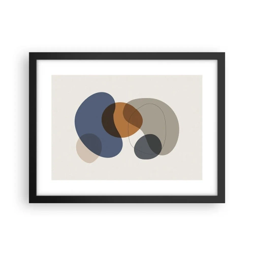 Affiche dans un cadre noir - Poster - Gouttes de couleur - 40x30 cm