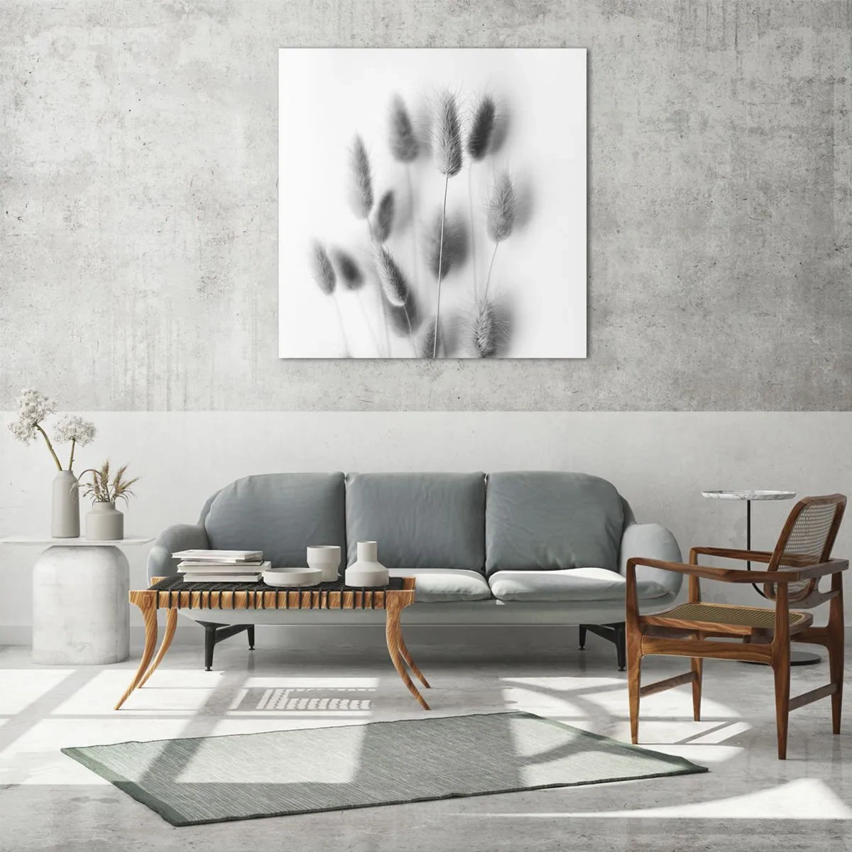 Impression sur verre - Image sur verre - Son herbe duveteuse - 50x50 cm