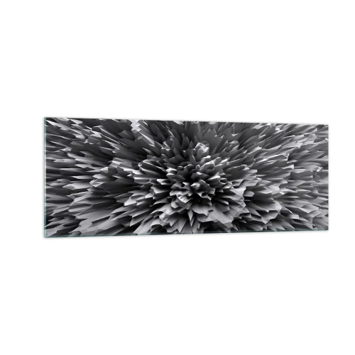 Impression sur verre - Image sur verre - Structure abstraite en nuances de gris - 140x50cm - Ça ne peut pas être plus dur que ça - Décoration murale moderne pour le salon et la chambre ARTTOR