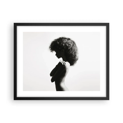 Affiche dans un cadre noir - Poster - Comme une fleur au bout d'une fine tige - 50x40 cm
