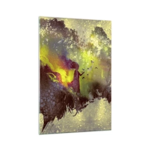 Impression sur verre - Image sur verre - Silhouette artistique d'une femme avec la nature en arrière-plan - 70x100cm - Mère Nature - Décoration murale moderne pour le salon et la chambre ARTTOR