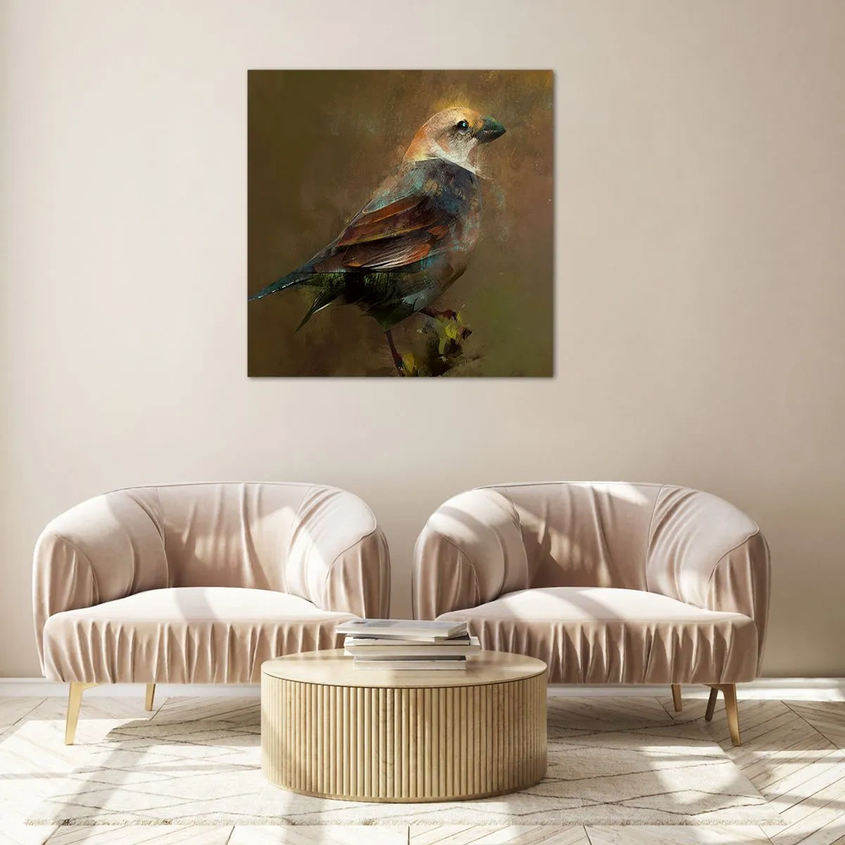 Impression sur verre - Image sur verre - Un moineau, un petit oiseau - 30x30 cm
