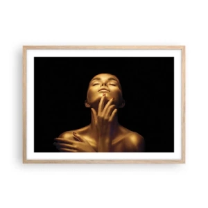 Affiche dans un chêne clair - Poster - Comme de la soie dorée - 70x50 cm