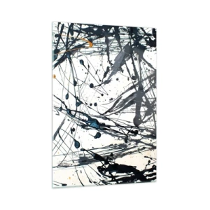 Impression sur verre - Image sur verre - Taches et lignes abstraites sur fond clair - 50x70cm - Ca a du sens ou ça n'en a pas ? - Décoration murale moderne pour le salon et la chambre ARTTOR