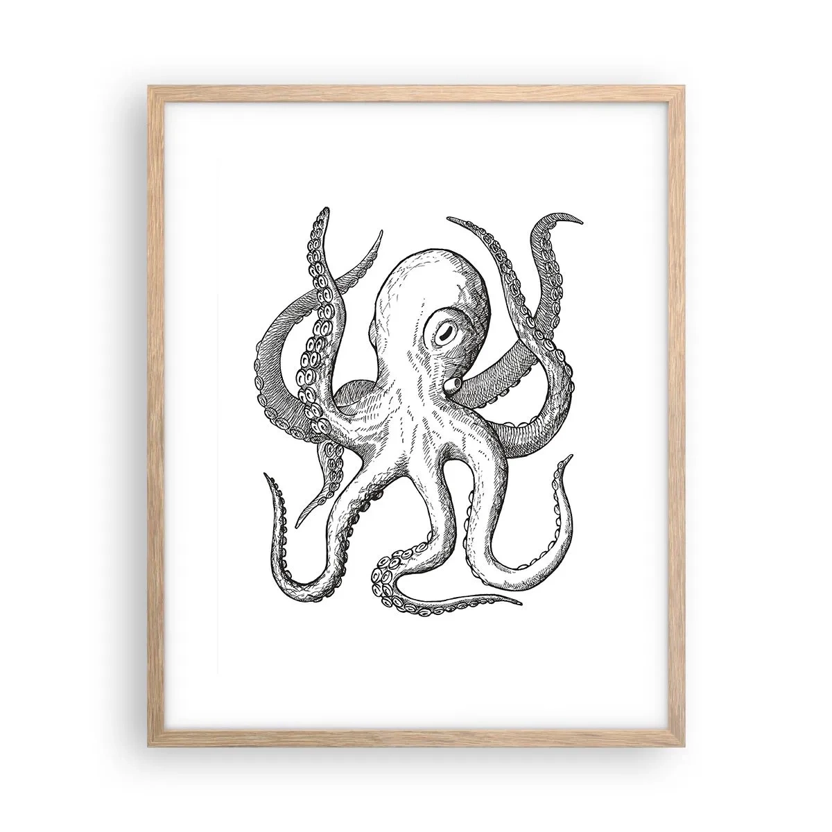 Affiche dans un chêne clair - Poster - Dansant avec les vagues - 40x50 cm