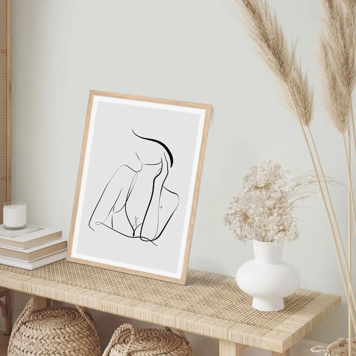 Affiche dans un chêne clair - Poster - Sur les vague d'un rêve - 40x50 cm