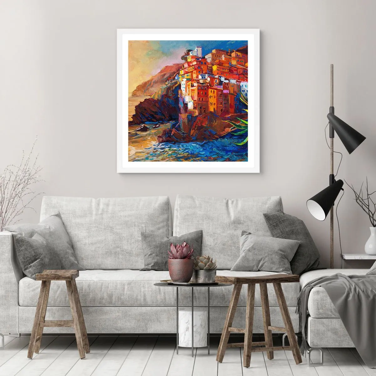 Affiche dans un cadre blanc - Poster - Climats italien - 40x40 cm