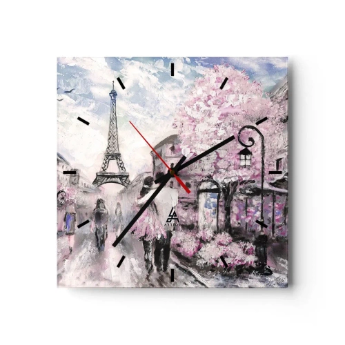 Horloge murale - Pendule murale - Comment tomber amoureu, il faut juste... - 40x40 cm