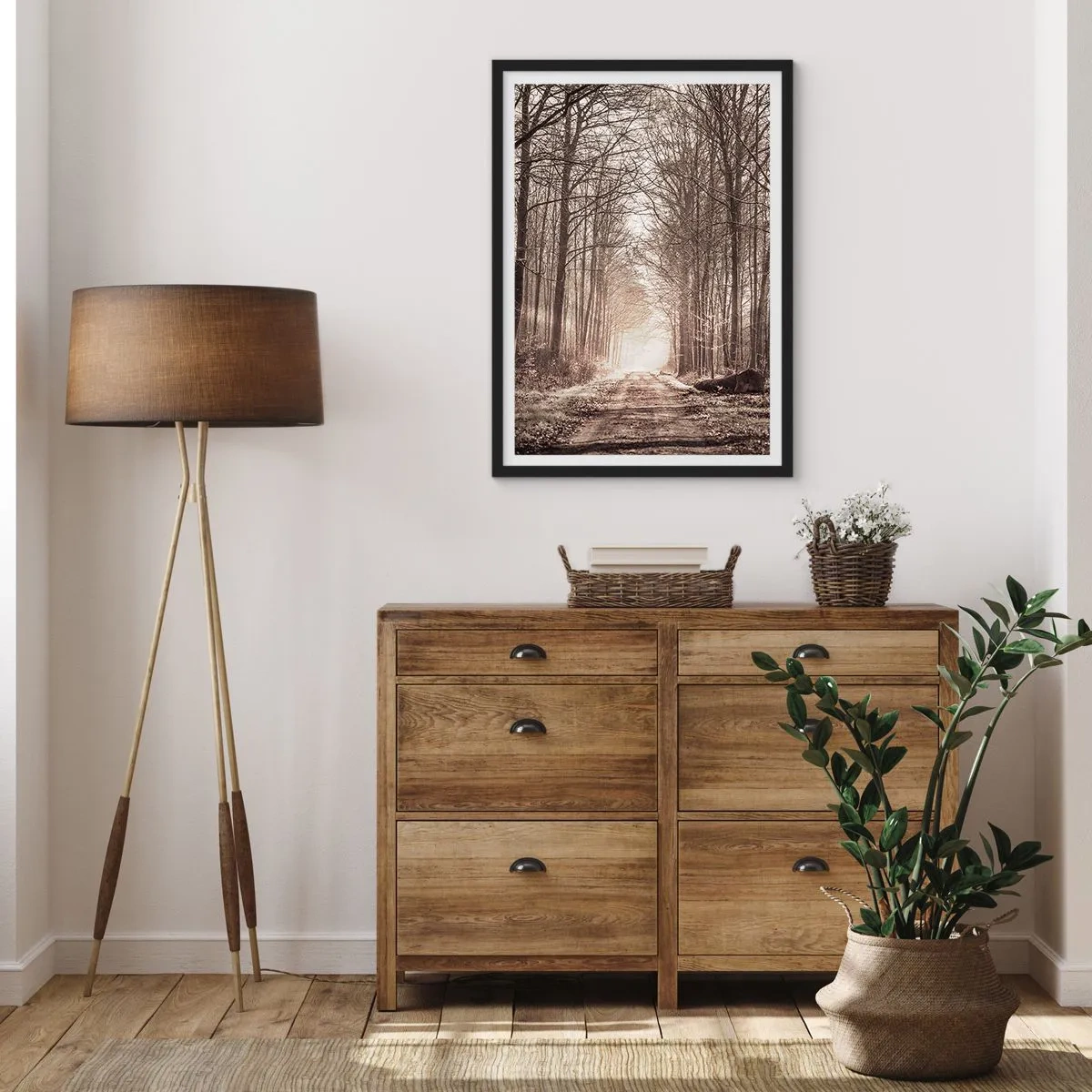 Affiche dans un cadre noir - Poster - Cathédrale de la forêt - 40x50 cm