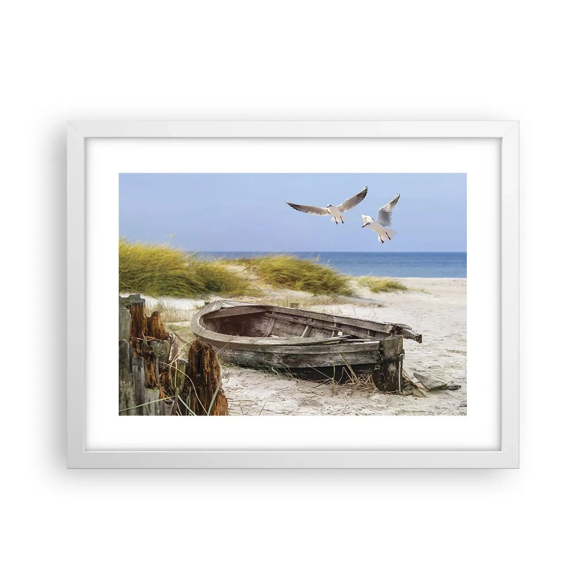 Affiche dans un cadre blanc - Poster - Bain de vent - 40x30 cm