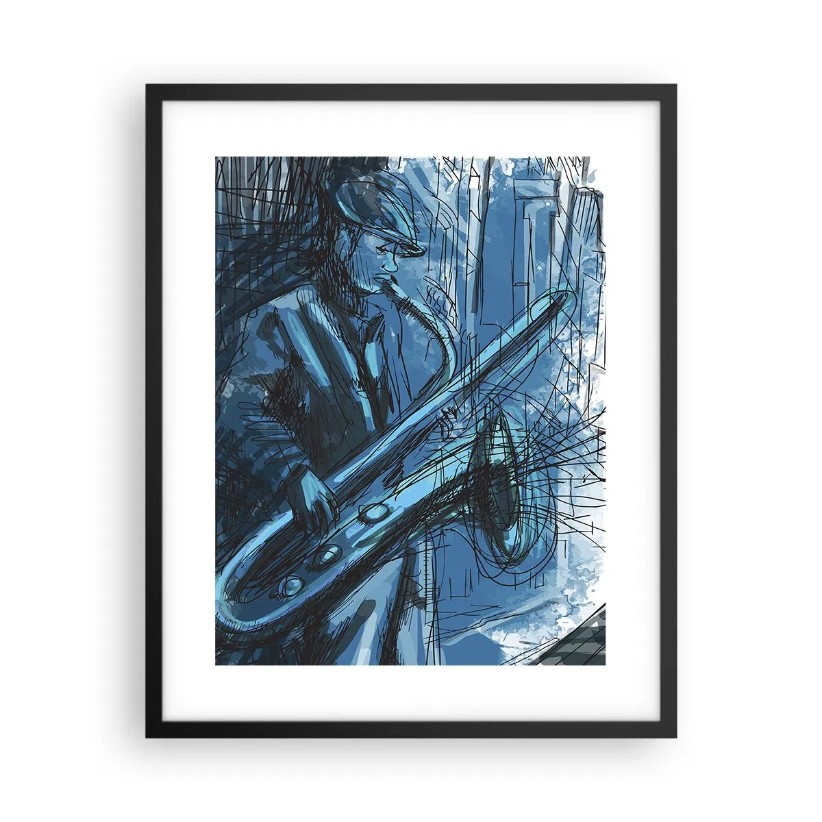 Affiche dans un cadre noir - Poster - Rhapsodie urbaine - 40x50 cm