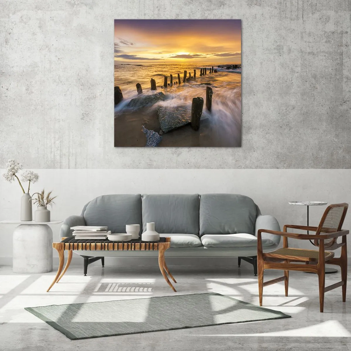 Impression sur verre - Image sur verre - La beauté brute de la mer Baltique - 30x30 cm