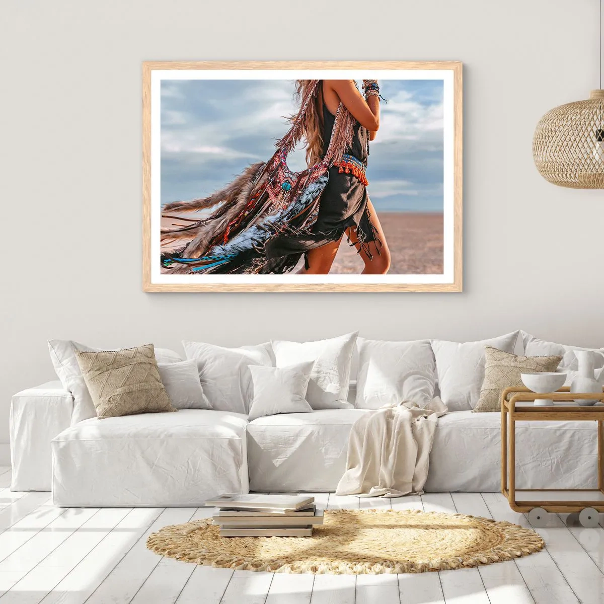 Affiche dans un chêne clair - Poster - La fille du chaman - 100x70 cm