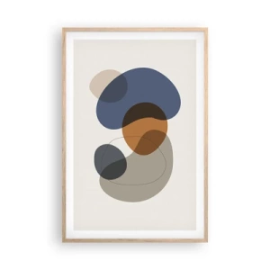 Affiche dans un chêne clair - Poster - Gouttes de couleur - 61x91 cm