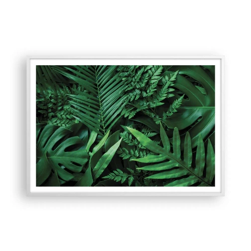 Affiche dans un cadre blanc - Poster - Emmitouflé de verdure - 100x70 cm