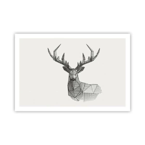 Affiche - Poster - Cerf dans un style cubique - 91x61 cm
