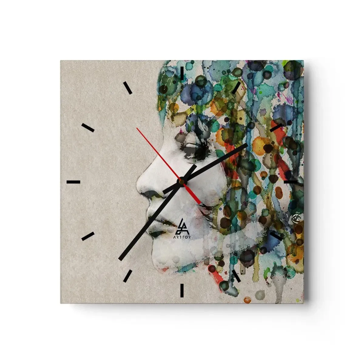 Horloge murale - Pendule murale - Elle est sortie de la grisaille - 40x40 cm