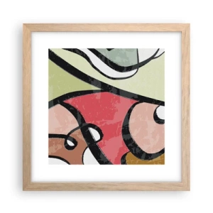 Affiche dans un chêne clair - Poster - Pirouettes parmi les couleurs - 30x30 cm