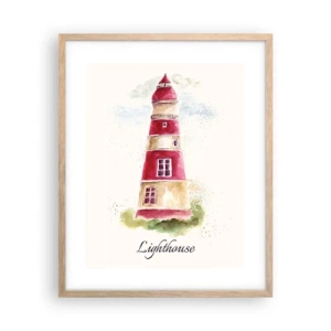 Affiche dans un chêne clair - Poster - Il y a toujours beau temps autour - 40x50 cm