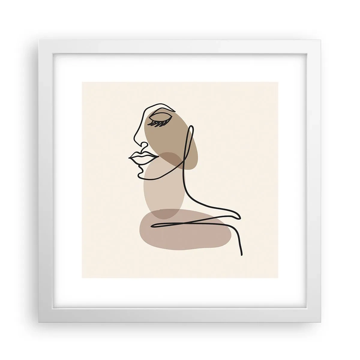 Affiche dans un cadre blanc - Poster - S'écouter - 30x30 cm