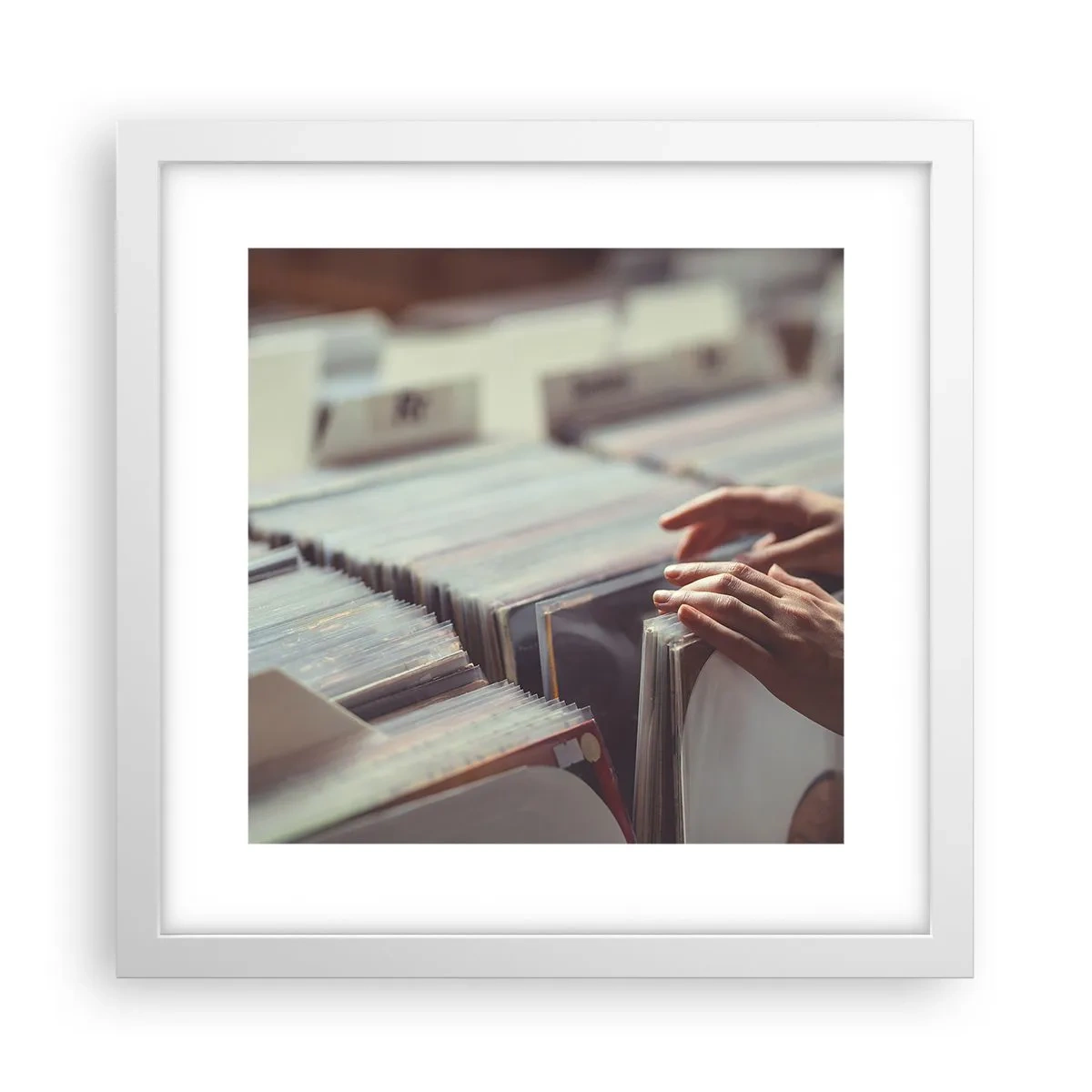 Affiche dans un cadre blanc - Poster - A la recherche d'émotions - 30x30 cm