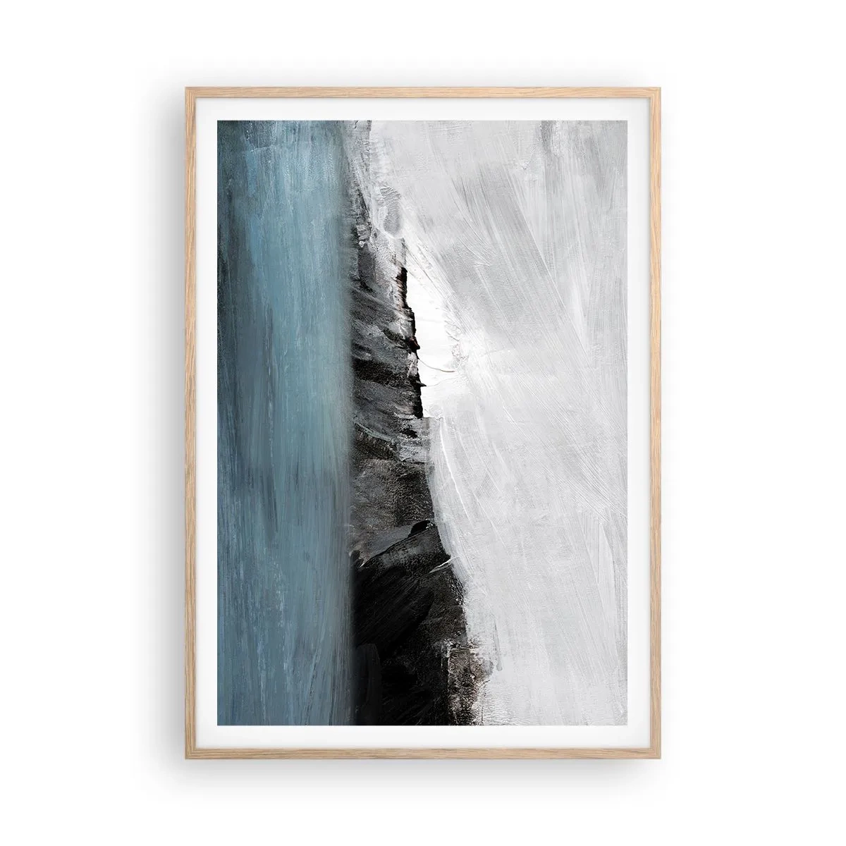 Affiche dans un chêne clair - Poster - Eau – terre : choc des éléments - 70x100 cm