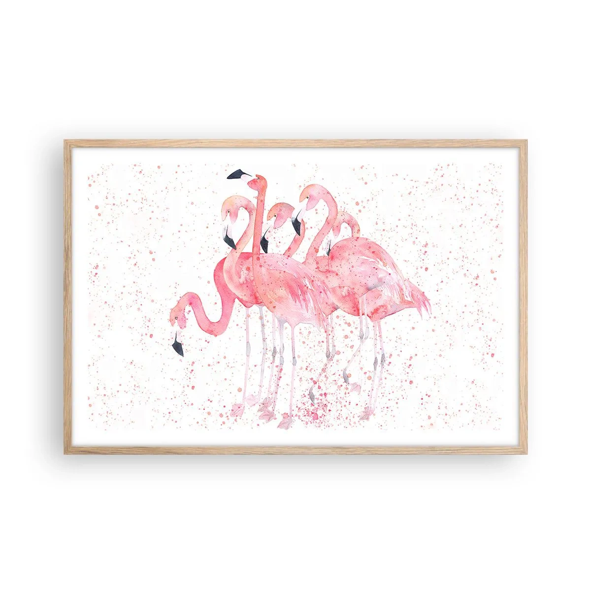 Affiche dans un chêne clair - Poster - Ensemble rose - 91x61 cm