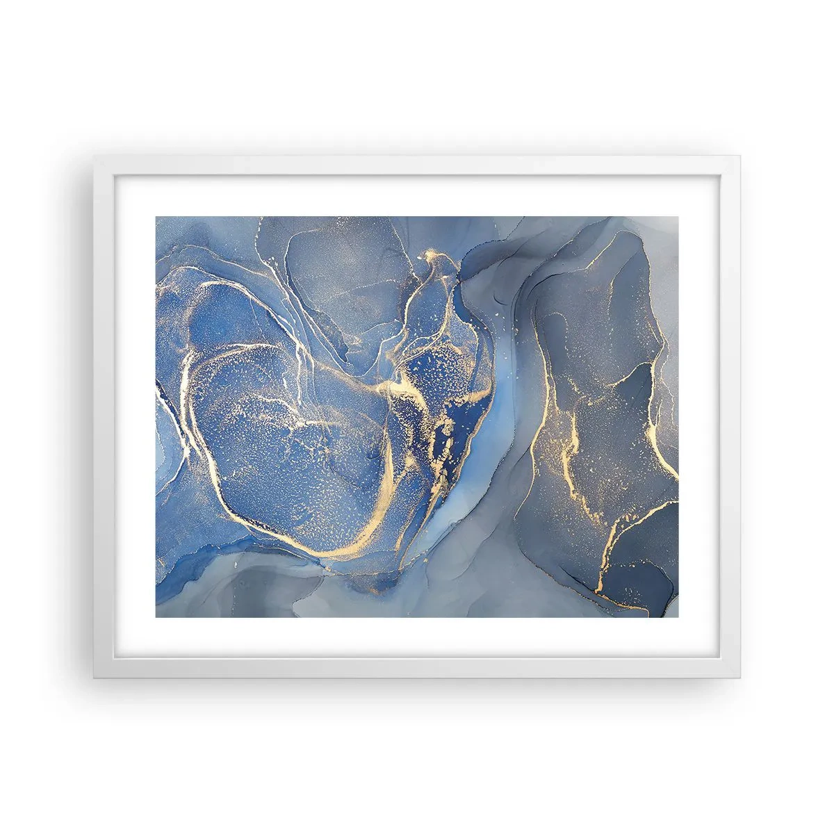 Affiche dans un cadre blanc - Poster - Poussière d'or - 50x40 cm