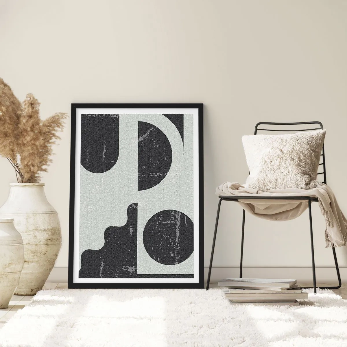 Affiche dans un cadre noir - Poster - Composition dessus et dessous - 40x50 cm