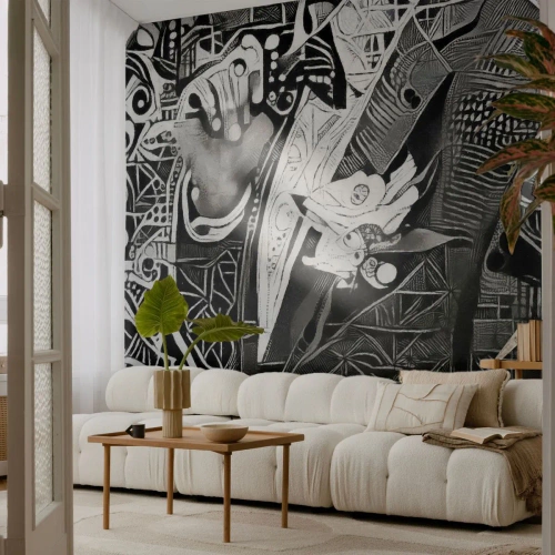 Papier peint sur mesure Premium Canvas - Seulement en apparence un homme froid - Homme, Cubisme, Mode