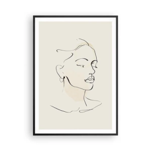 Affiche dans un cadre noir - Poster - Une ligne certaine - 70x100 cm