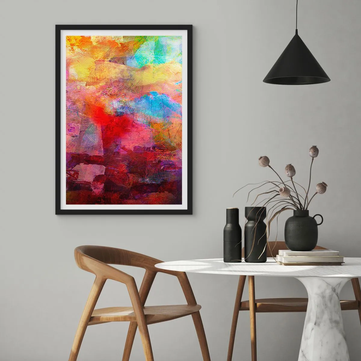 Affiche dans un cadre noir - Poster - Regardez à l'intérieur de l'arc-en-ciel - 40x50 cm