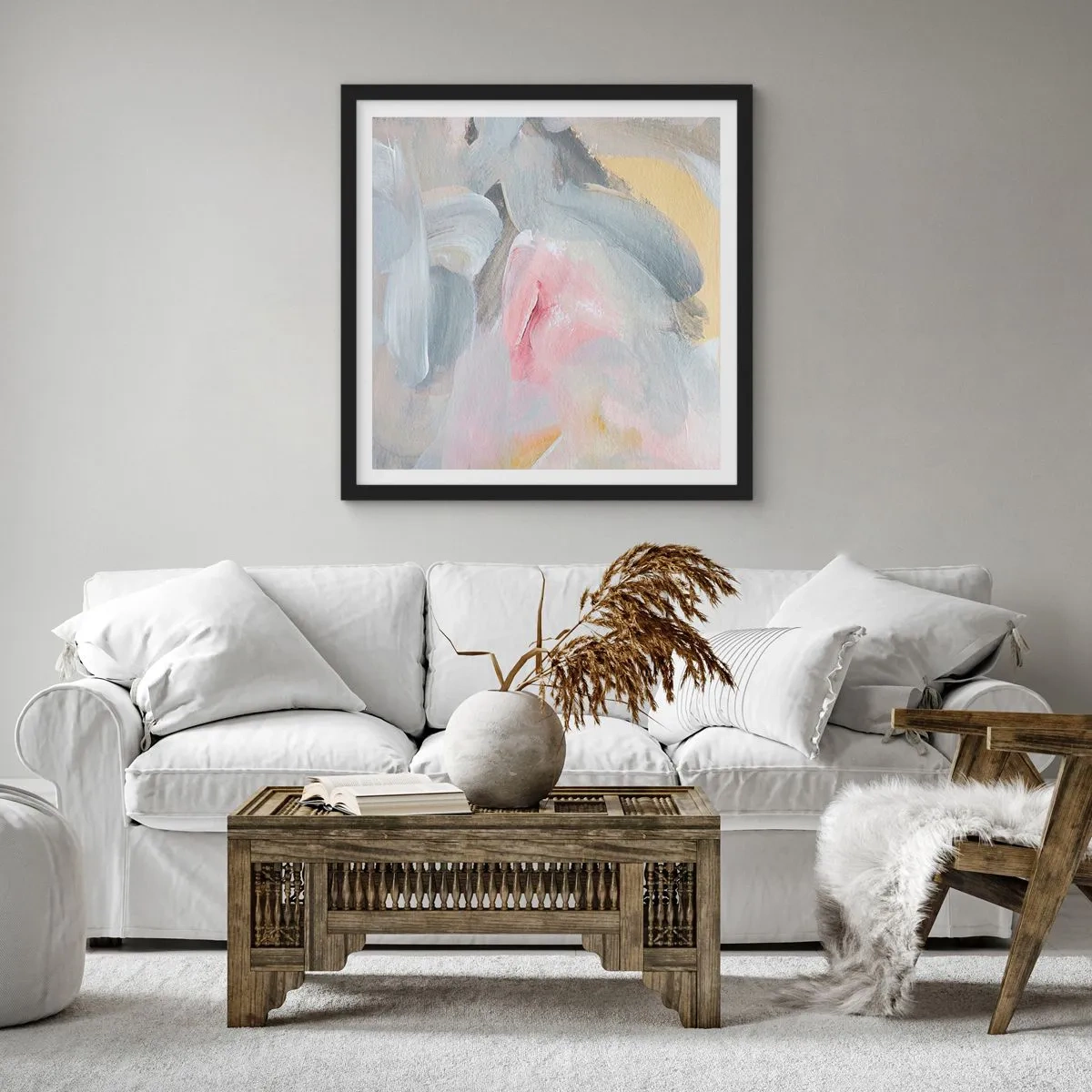 Affiche dans un cadre noir - Poster - Dans un monde pastel - 60x60 cm