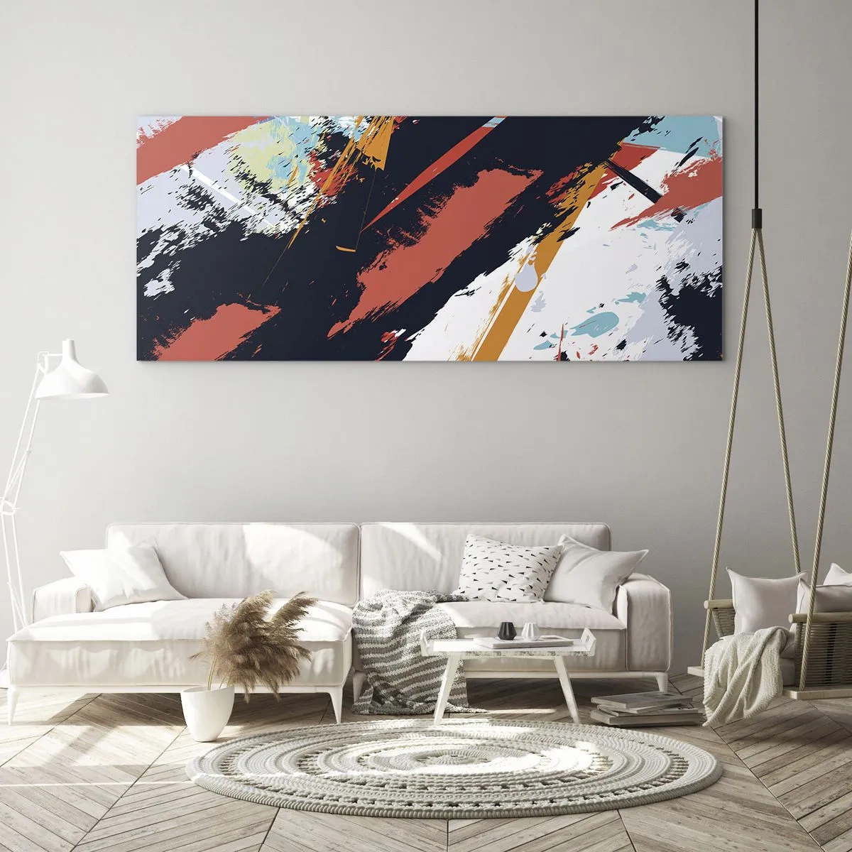 Impression sur verre - Image sur verre - Composition dynamique - 100x40 cm