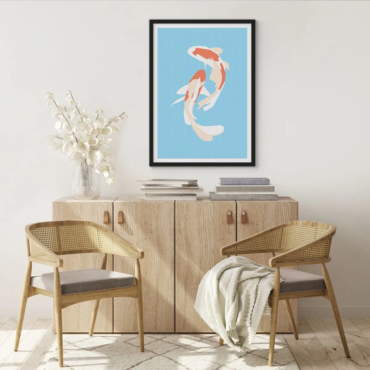 Affiche dans un cadre noir - Poster - Natation synchronisée spontanée - 40x50 cm