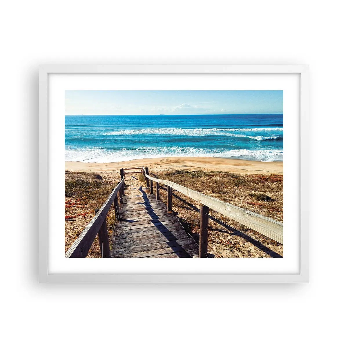 Affiche dans un cadre blanc - Poster - Cours! - 50x40 cm