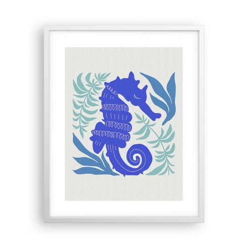 Affiche dans un cadre blanc - Poster - Dans une prairie sous-marine - 40x50 cm