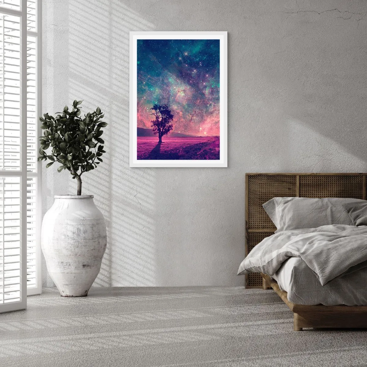 Affiche dans un cadre blanc - Poster - Sous un ciel magique - 50x70 cm