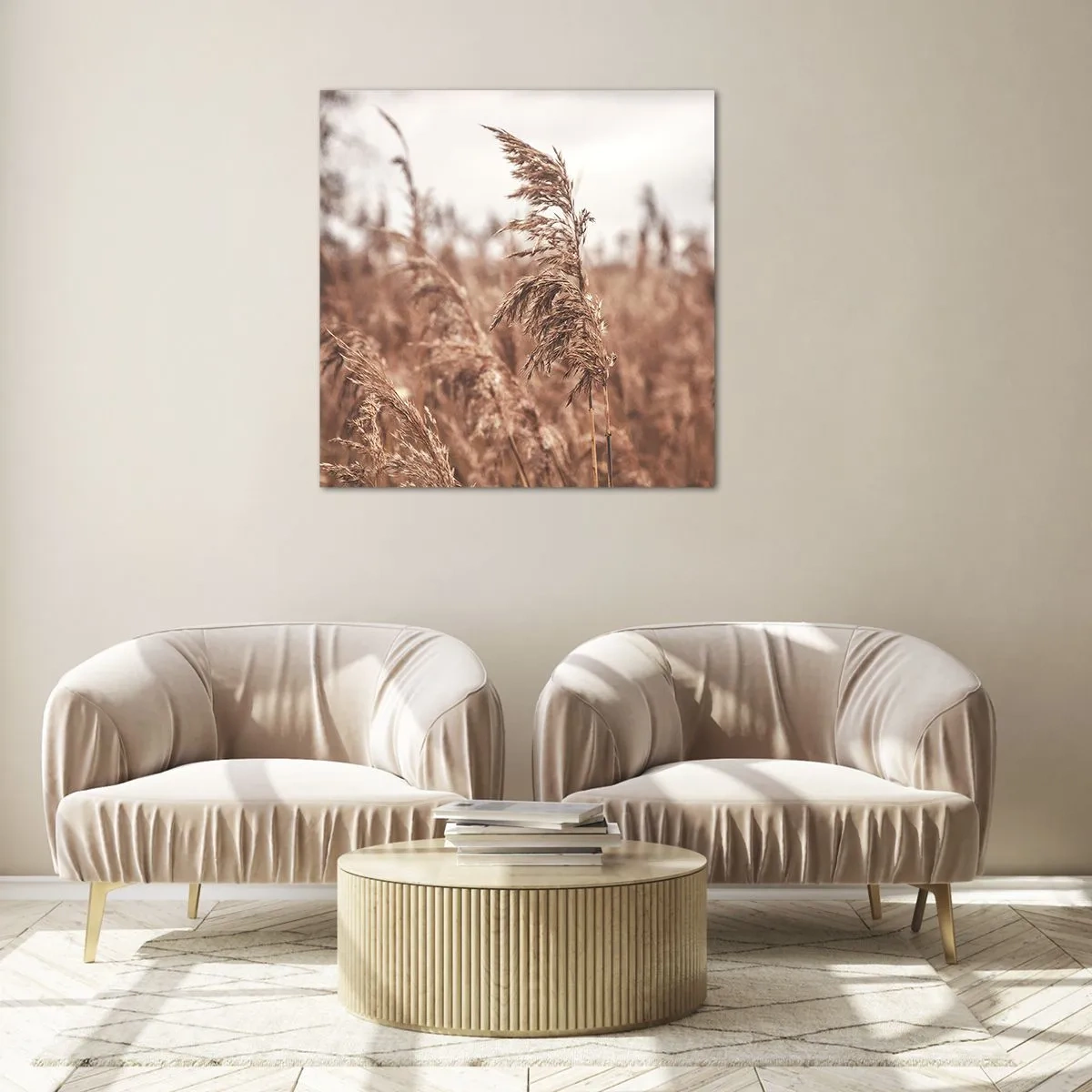 Impression sur verre - Image sur verre - C'est déjà l'automne dans les champs - 40x40 cm