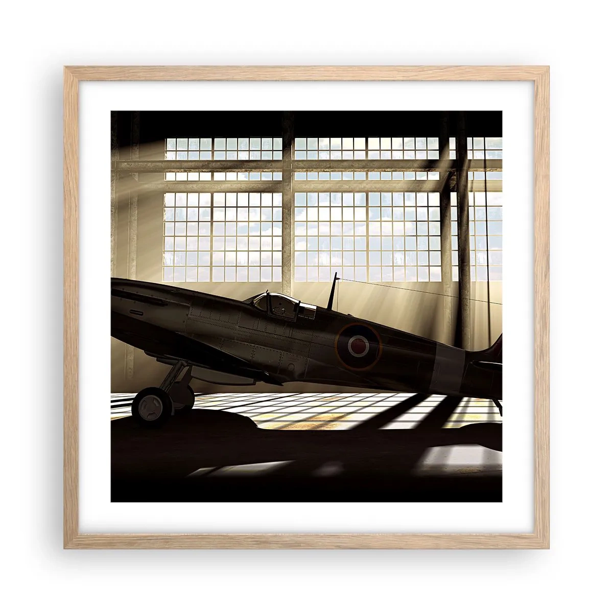 Affiche dans un chêne clair - Poster - Le repos du guerrier - 50x50 cm