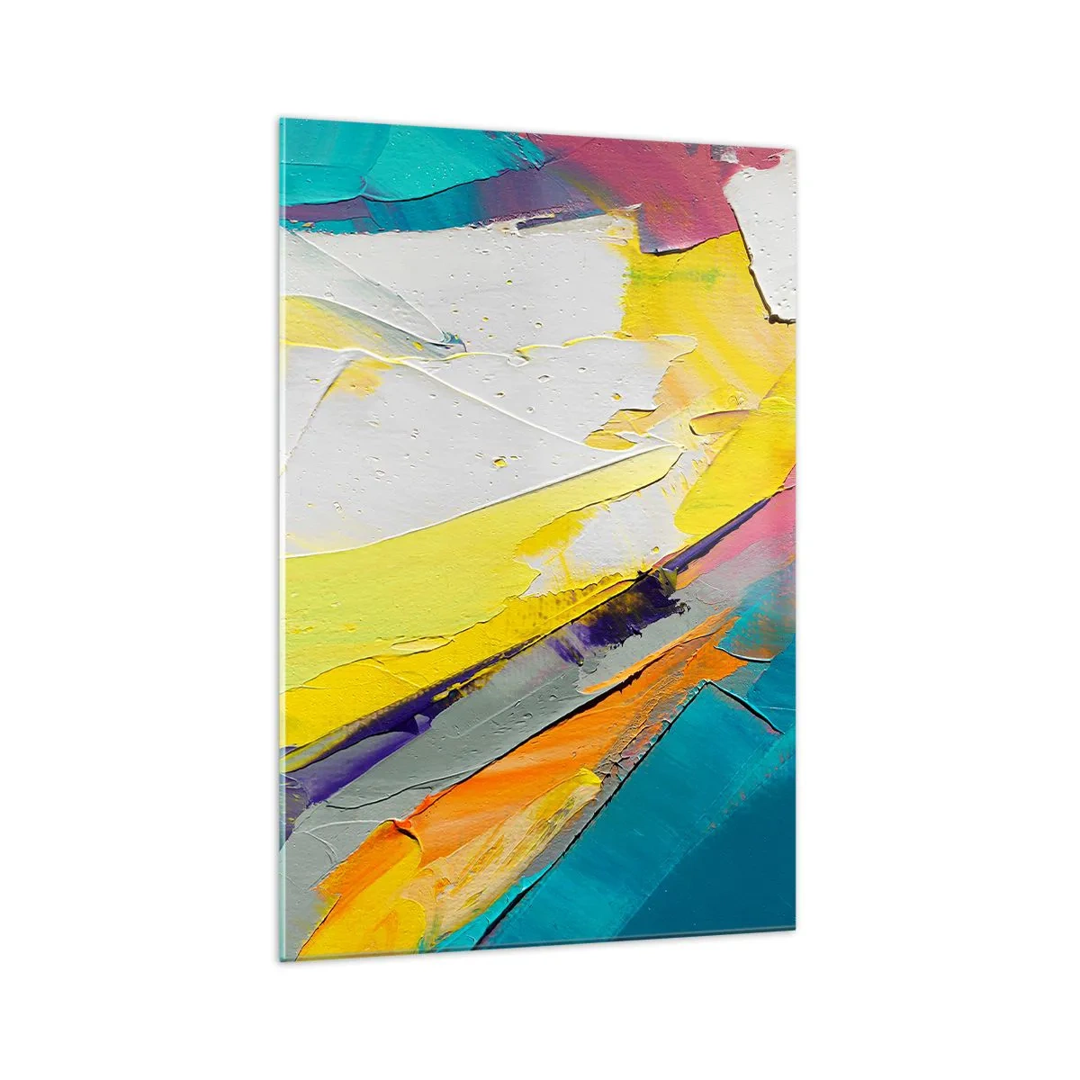 Impression sur verre - Image sur verre - Une composition abstraite aux couleurs intenses - 70x100cm - Anatomie du monde - Décoration murale moderne pour le salon et la chambre ARTTOR