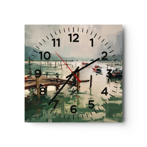 Horloge murale - Pendule murale - Trempé dans une lune en fusion - 30x30 cm