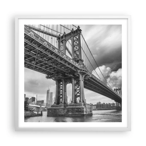 Affiche dans un cadre blanc - Poster - Au coeur de la ville - 60x60 cm