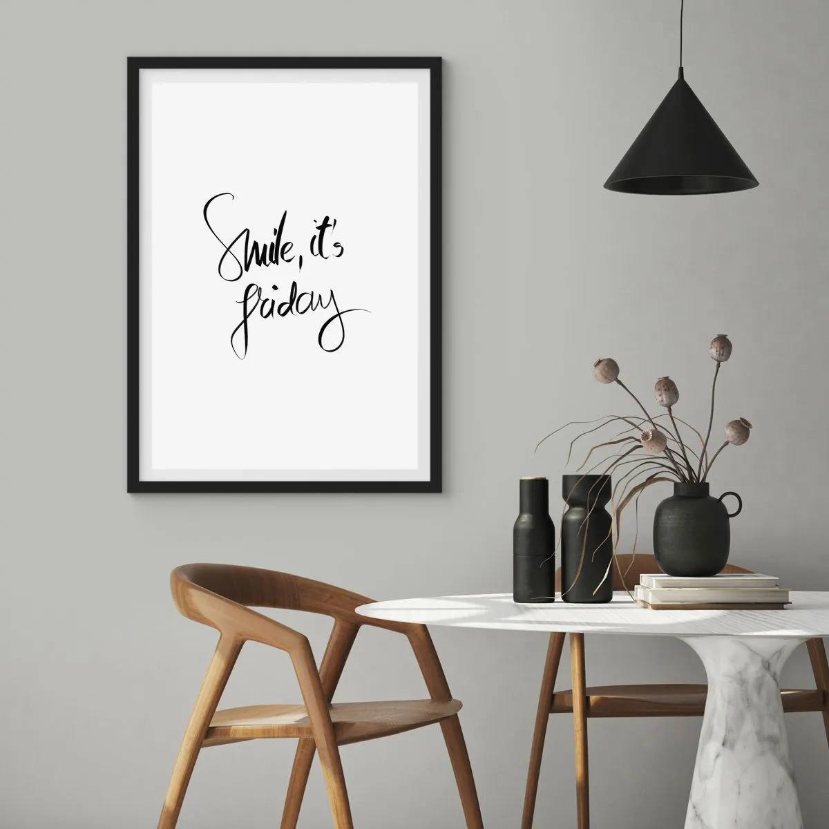 Affiche dans un cadre noir - Poster - Joie réelle - 40x50 cm