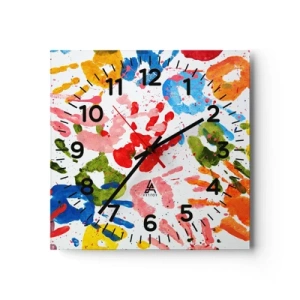 Horloge murale - Pendule murale - Suivez les traces - 30x30 cm